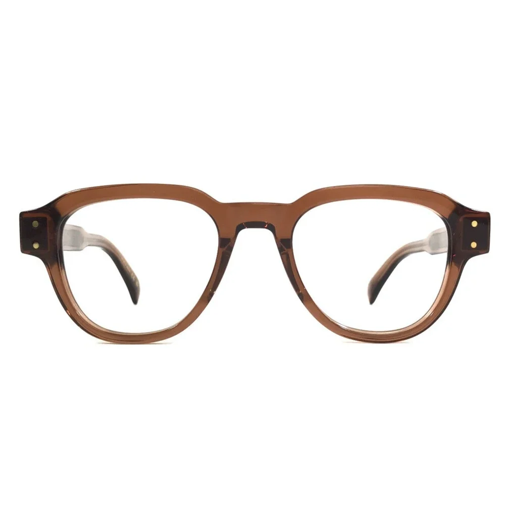 Dunhill Eyeglasses Frames DU0048O 006 Shiny Brown Square Full Rim 49-20-150